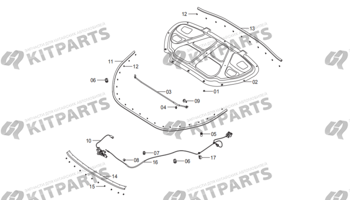 Капот - компоненты FAW T77